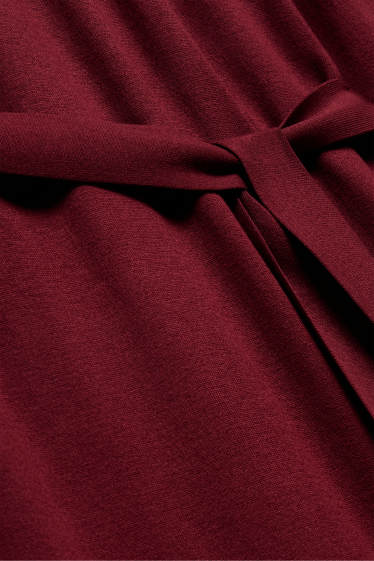 Dames - Gebreide jurk - straight fit - bordeaux