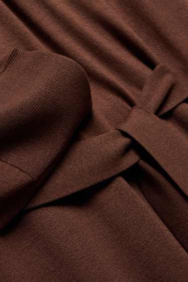 Dames - Gebreide jurk - straight fit - bruin