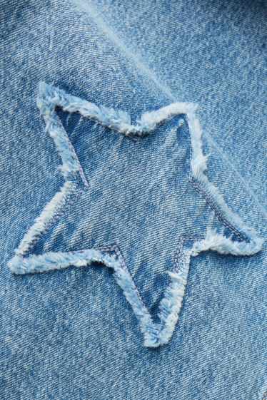Kinderen: meisjes - Ster - wide leg jeans - jeansblauw