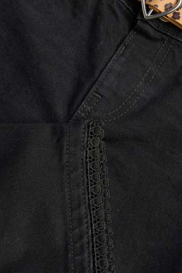 Enfants filles - Wide leg jean doté avec ceinture - noir