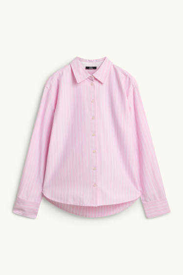 Femmes - Chemise - à rayures - rose clair