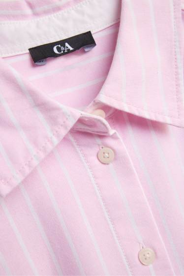 Femmes - Chemise - à rayures - rose clair