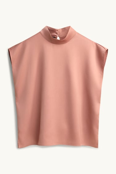Femmes - Chemisier en satin - saumon