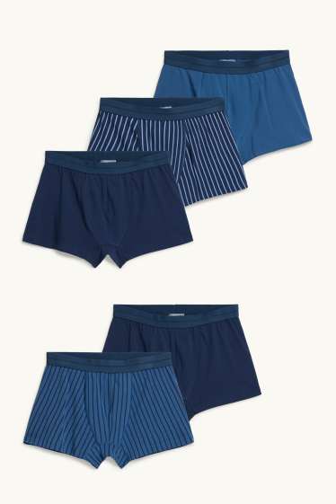 Men - Multipack of 5 - trunks - blue / dark blue