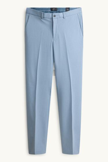 Pánské - Oblekové kalhoty - slim fit - Flex - světle modrá