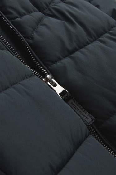 Children Girls - Quilted jacket with hood - water-repellent - black