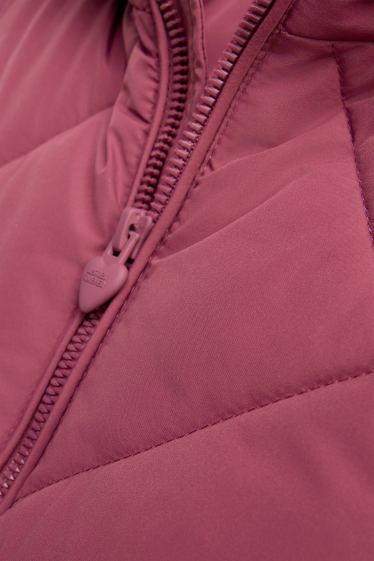 Children Girls - Quilted jacket with hood - water-repellent - pink