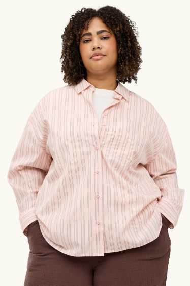 Femmes - Chemise-blouse - à rayures - rose