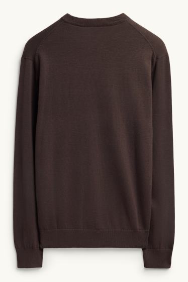 Hommes - Pull - marron foncé