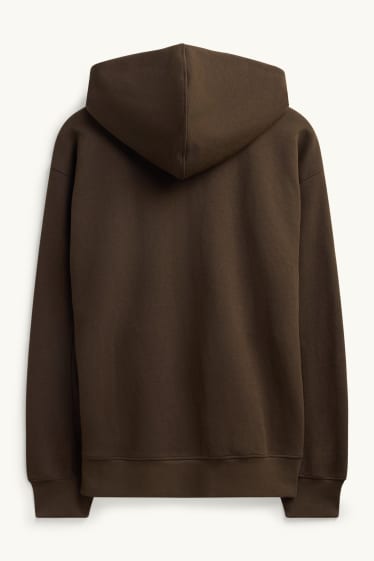 Herren - Sweatjacke mit Kapuze - dunkelbraun