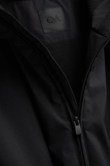 Herren - Jacke mit Kapuze - gefüttert - schwarz