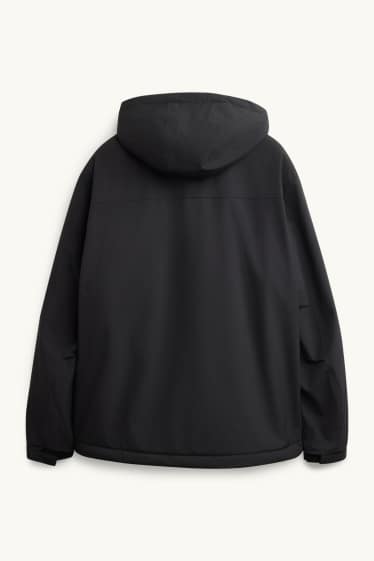 Herren - Jacke mit Kapuze - gefüttert - schwarz
