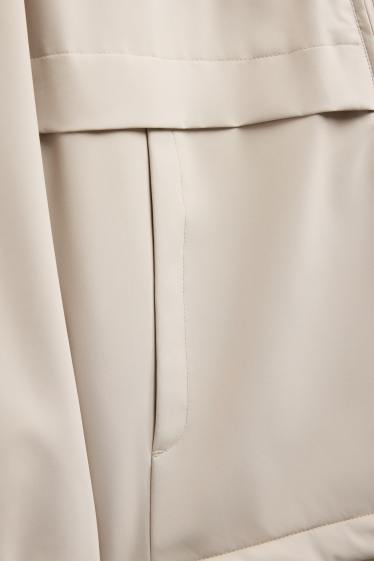 Herren - Jacke mit Kapuze - gefüttert - hellbeige