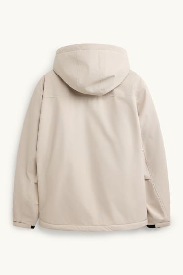 Herren - Jacke mit Kapuze - gefüttert - hellbeige