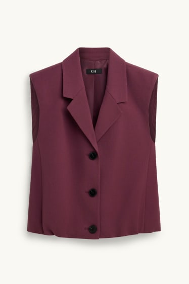 Damen - Weste - Regular Fit - bordeaux