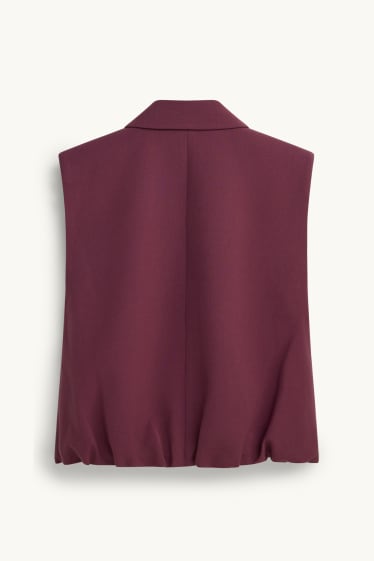 Damen - Weste - Regular Fit - bordeaux
