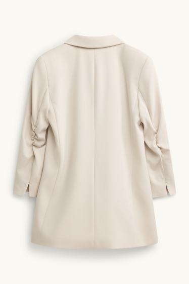Women - Long blazer - regular fit - creme