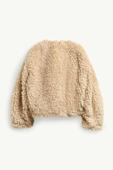 Donna - Giacca effetto peluche - beige