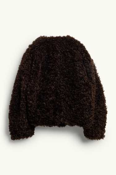 Femmes - Veste en peluche - marron foncé