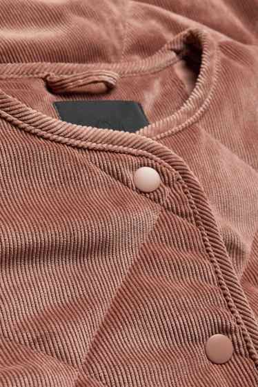 Damen - Cord-Steppjacke - rostbraun