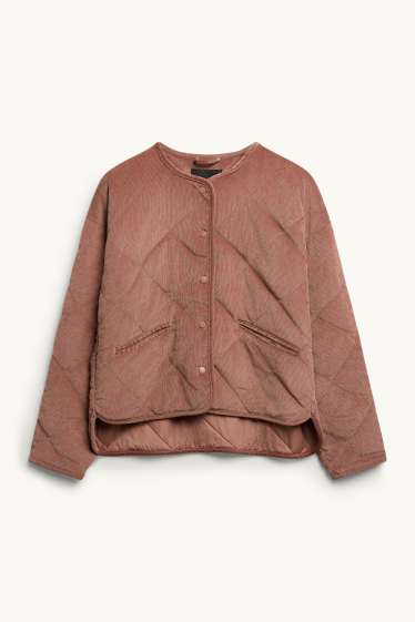 Damen - Cord-Steppjacke - rostbraun