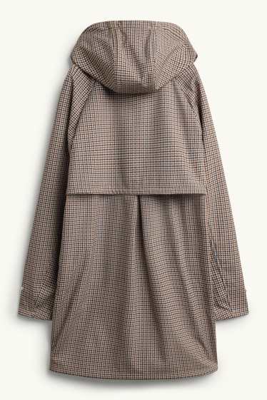 Dames - Softshellmantel met capuchon - waterafstotend - 4 Way Stretch - beige