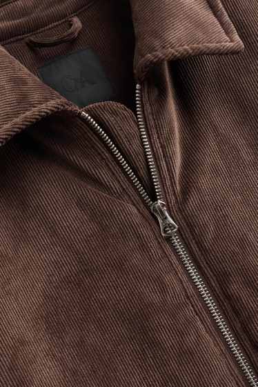 Hommes - Blouson aviateur en velours côtelé - finition doublée - marron