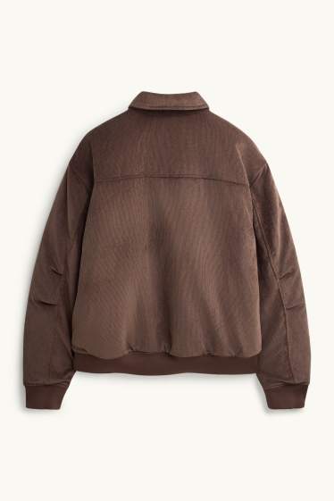 Hommes - Blouson aviateur en velours côtelé - finition doublée - marron