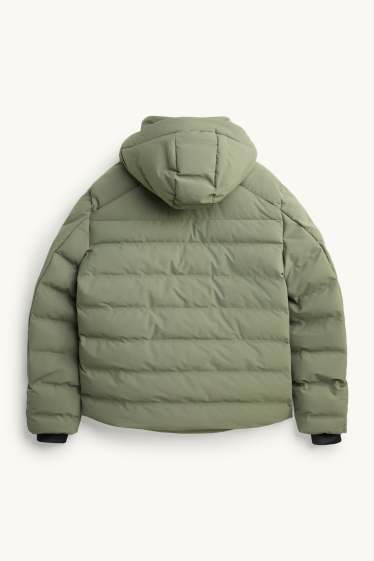 Hommes - Doudoune de sport avec capuche - doublée - vert