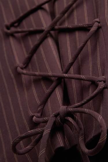 Damen - Weste - Slim Fit - gestreift - bordeaux