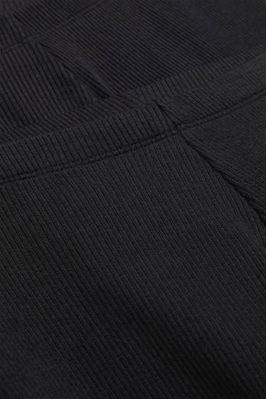 Bambine - Confezione da 2 - leggings - a coste - nero