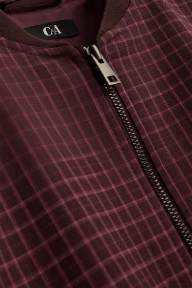 Femmes - Blazer Oversize - à carreaux - bordeaux