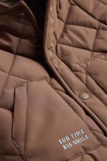Baby Boys - Baby quilted jacket with hood - lined - brown