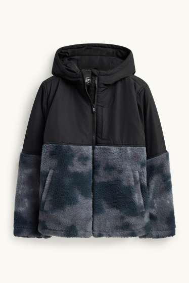 Bambini - Giacca con cappuccio - foderata - blu scuro / grigio