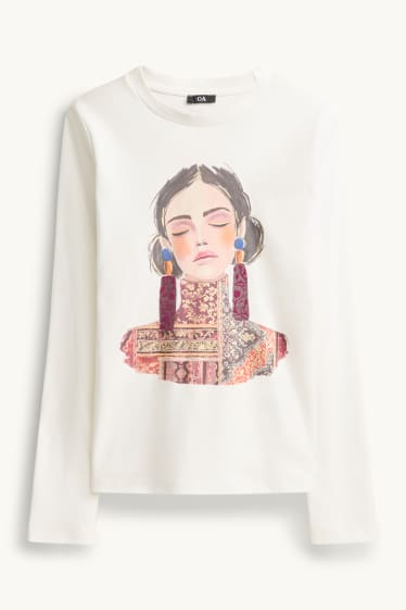 Dames - Longsleeve - regular fit - wit