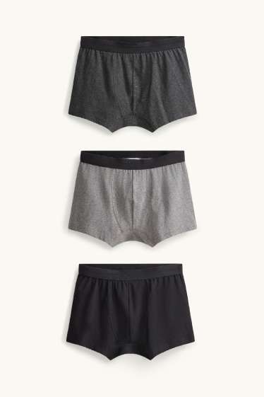 Heren - Set van 3 - boxershort - jersey - grijs / zwart