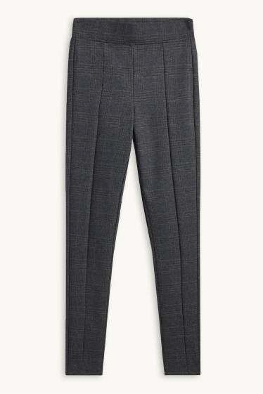 Dames - Legging - geruit - donkergrijs