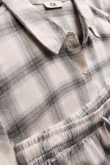 Dona - Pijama - de quadres - beix