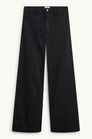 Dona - Wide leg Jeans - mid waist - negre