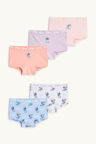 Enfants filles - Lot de 5 - Lilo et Stitch - caleçons - rose tendre