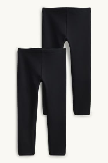 Enfants filles - Lot de 2 - leggings - noir