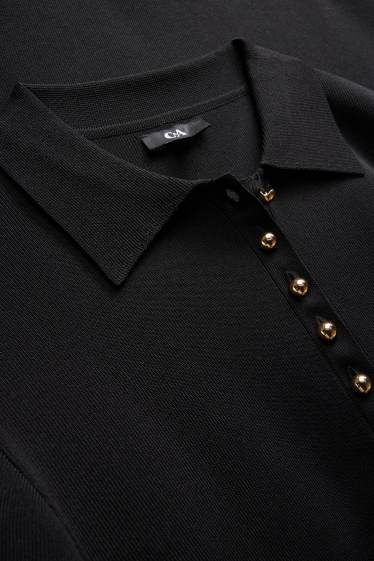 Dona - Vestit ajustat de mescla de viscosa - negre