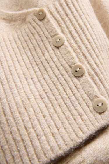 Femei - Cardigan tricotat - bej deschis