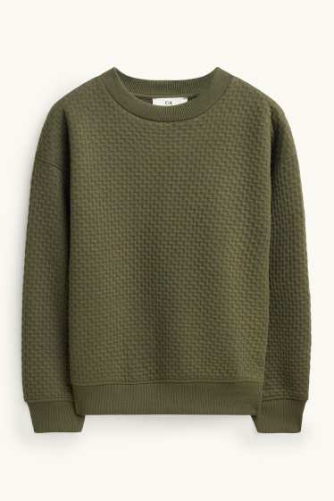 Children Boys - Sweatshirt - patterned - textured - dark green