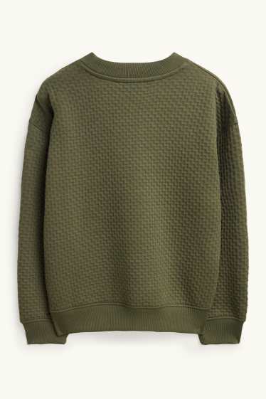 Children Boys - Sweatshirt - patterned - textured - dark green