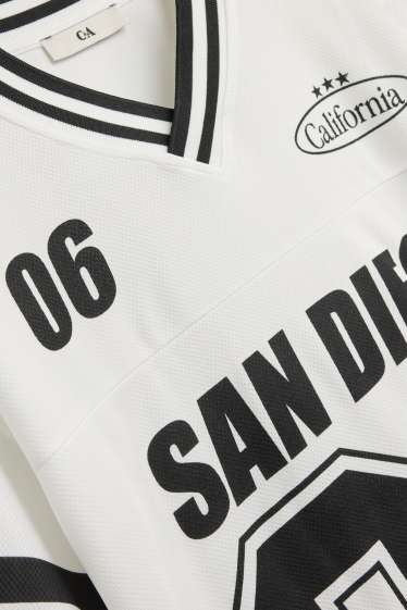 Kinder Mädchen - San Diego - Kurzarmshirt - Oversized - weiß / schwarz