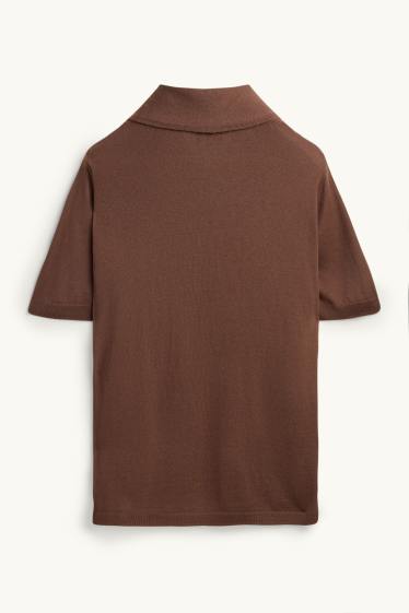Women - Jumper - short sleeve - brown