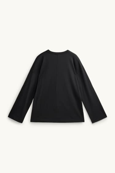 Femei - Tricou cu mânecă lungă - relaxed fit - negru