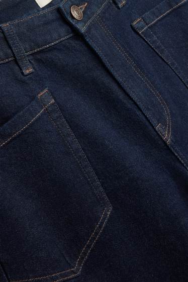 Dames - Barrel jeans - high waist - jeansdonkerblauw