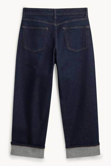 Dames - Boyfriend jeans - mid waist - jeansdonkerblauw
